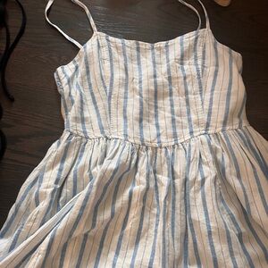 White and blue striped dress from Aerie